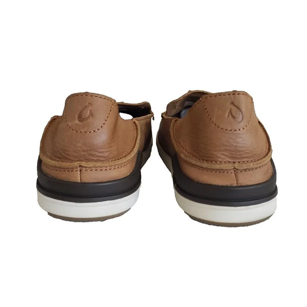 OLUKAI Kakaha Convertible Leather Slip-On Loafers Fox Tan Men's Size 10